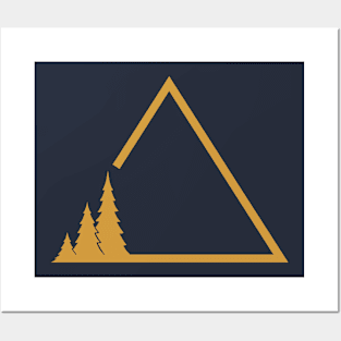 Simple Tree Triangle - Golden Version Posters and Art